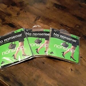 NWT Sz D 3 Pair No Nonsense nonstop All Day Support Control Pantyhose/Stockings